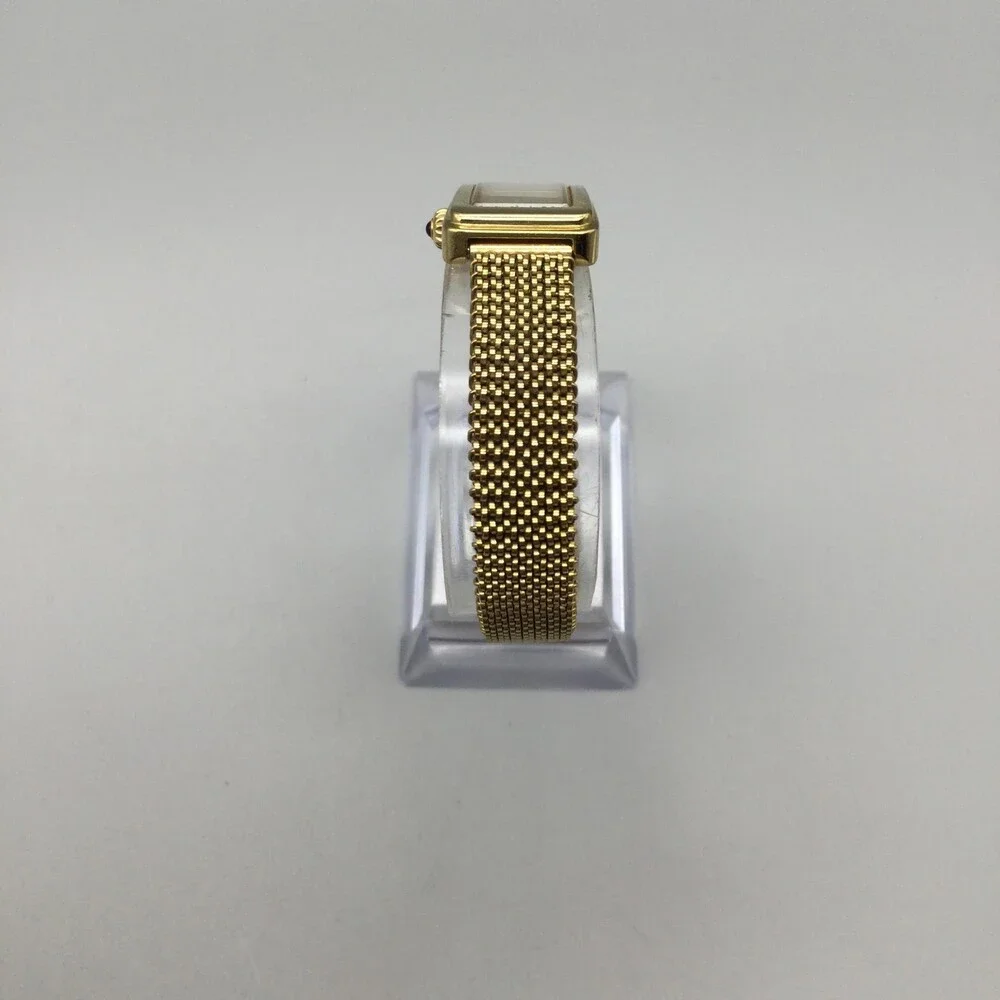 Citizen Eco-Drive Womens Watch 15mm White Dial Gold Tone Mesh Solar Adj Band